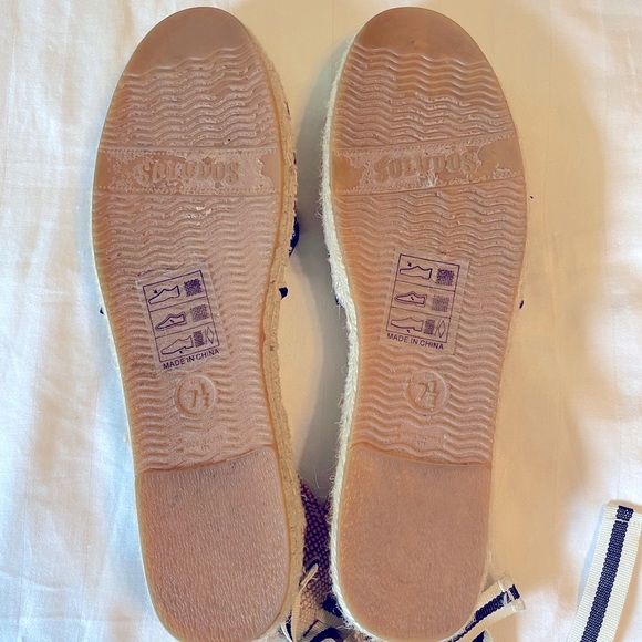 Soludos stripe canvas ankle tie espadrille sandals - Picture 7 of 7